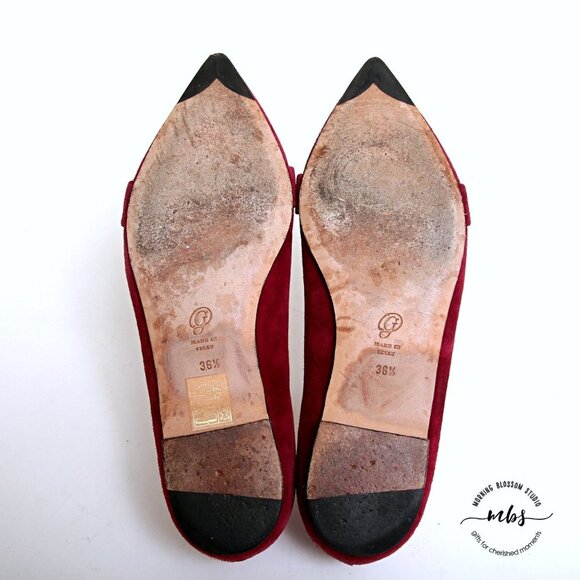 M. Gemi Suede Pointed Toe With Buckle Flats - Picture 9 of 15